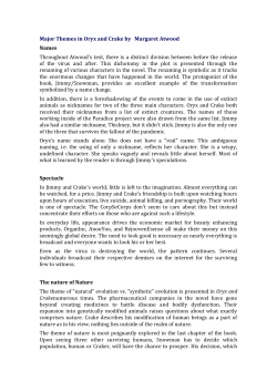 Major Themes in Oryx and Crake by Margaret Atwood Names