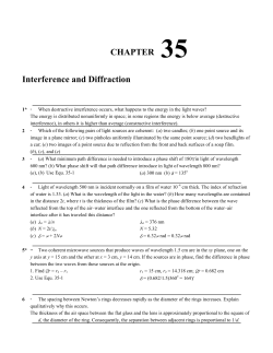 CHAPTER 35 Interference and Diffraction