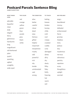 Postcard Parcels Sentence Bling