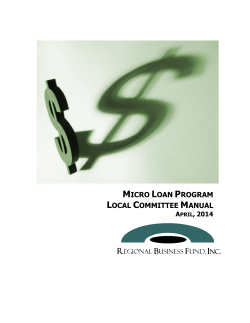 micro loan program local committee manual april, 2014