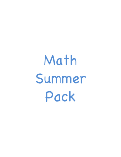 Summer math &ndash; entering eighth grade 2016