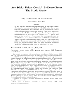 Are Sticky Prices Costly? - Econometrics Laboratory, UC Berkeley