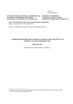 A proposed method for confidentialising tabular output to