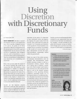 Jsing with Discretionary Funds