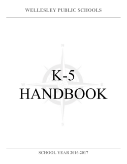 Student Handbook K-5 - Wellesley Public Schools