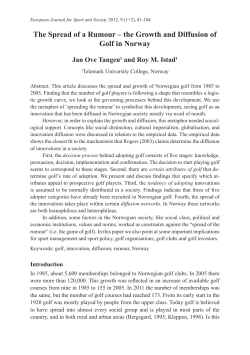 The Spread of a Rumour &ndash; the Growth and Diffusion of Golf in
