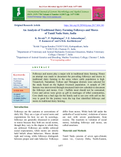 An Analysis of Traditional Dairy Farming Folkways and Mores of