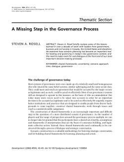 A Missing Step in the Governance Process