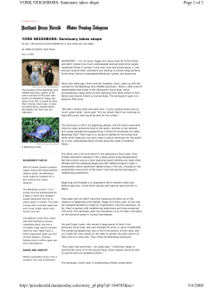 2008 Portland Press Herald Article - Blandings Park Wildlife Sanctuary