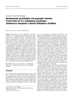 Developmental specialization and geographic