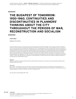 THE BUDApEST OF TOMORROW: 1930&ndash;1960