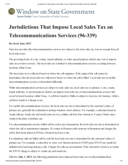 Jurisdictions That Impose Local Sales Tax