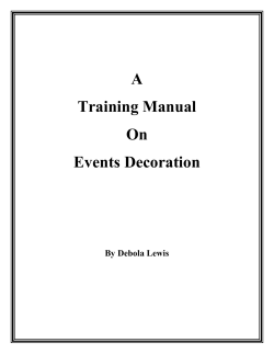 A Training Manual On Events Decoration