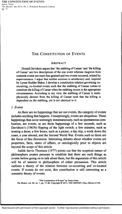 the constitution of events - UQ eSpace