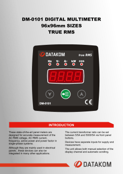 DM-0101 DIGITAL MULTIMETER 96x96mm SIZES TRUE RMS