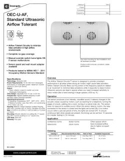 OEC-U-AF, Standard Ultrasonic Airflow Tolerant