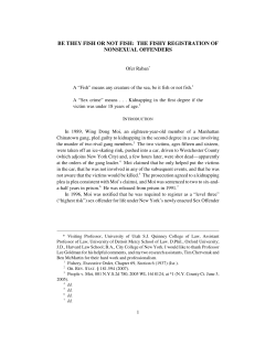 NONSEXUAL SEXUAL OFFENDER REGISTRANTS AND THEIR