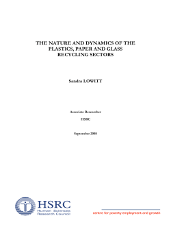 the nature and dynamics of the plastics, paper and glass recycling