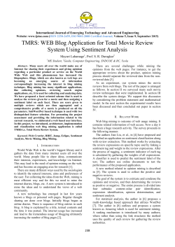 TMRS: WEB Blog Application for Total Movie Review