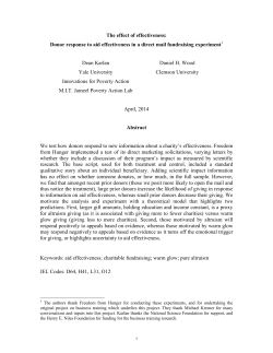 The effect of effectiveness: Donor response to aid effectiveness in a