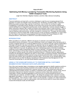 Optimizing Anti-Money Laundering Transaction