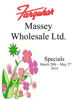 Specials - Farquhar Massey Wholesale