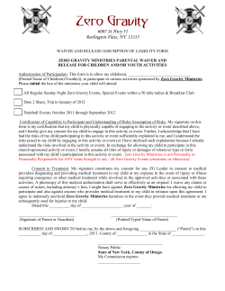 2011-12 Zero Gravity Medical, Permission Forms