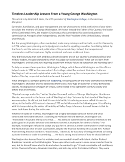 Timeless Leadership Lessons From a Young George Washington