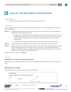 Lesson 30: One-Step Problems in the Real World