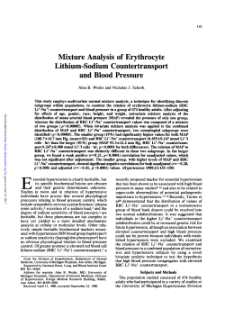 Mixture Analysis of Erythrocyte Lithium-Sodium