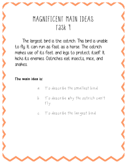 Main Idea Task Template