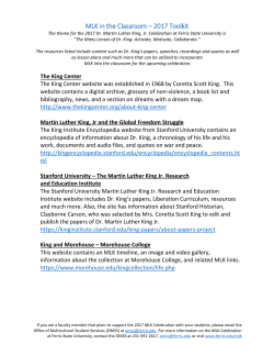MLK in the Classroom &ndash; 2017 Toolkit