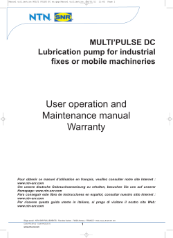 User operation and Maintenance manual Warranty