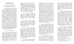 DIFFERENT LABORS, A COMMON PURPOSE Service of Ordination