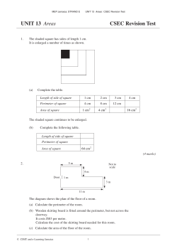 UNIT 13 Areas CSEC Revision Test ANSWERS