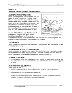 Evaporation Investigation
