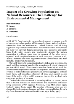 Impact of a Growing Population on Natural Resources: The