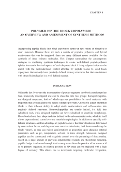 POLYMER-PEPTIDE BLOCK COPOLYMERS &ndash; AN OVERVIEW