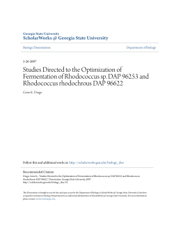 Studies Directed to the Optimization of Fermentation of