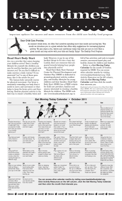 Head Start Body Start Get Moving Today Calendar
