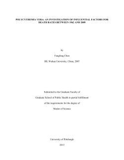 POLYCYTHEMIA VERA: AN INVESTIGATION OF INFLUENTIAL