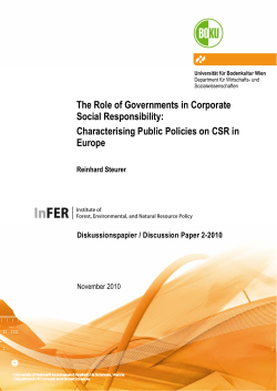 The Role of Governments in Corporate Social
