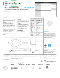 4 9W Slim Panel Lighting Specification With Jenco