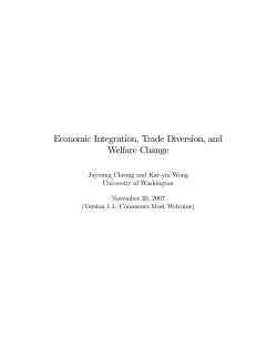 Economic Integration, Trade Diversion, and Welfare Change