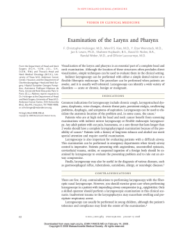 Examination of the Larynx and Pharynx