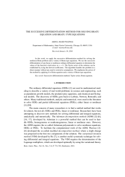 The Successive Differentiation Method for Solving Bratu Equation