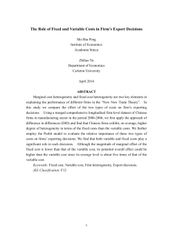 The Role of Fixed and Variable Costs in Firm`s Export Decisions