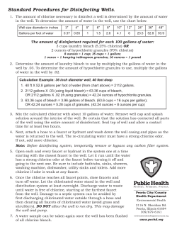 Standard Procedures for Disinfecting Wells.