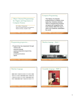 Object Oriented Programming: Its Origins and Importance in