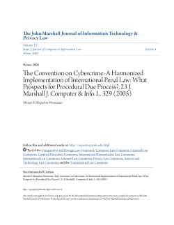 The Convention on Cybercrime: A Harmonized Implementation of